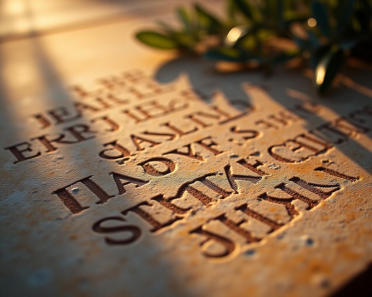 Antico manoscritto romano su marmo